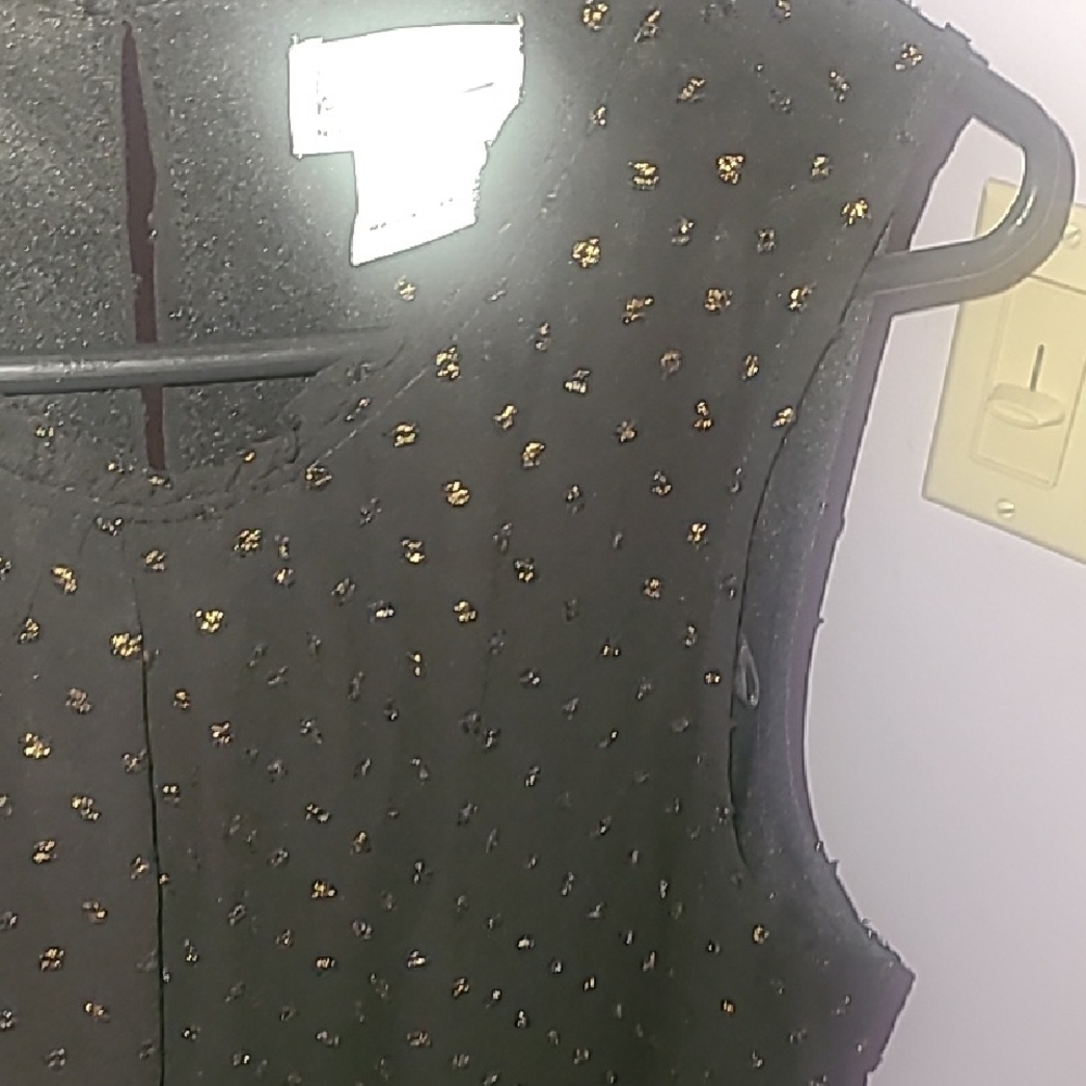 Nicole Miller Black gold foil print Sleeveless  Mini Dress